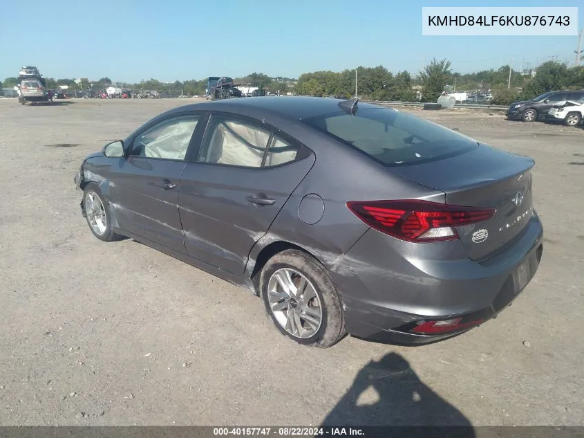 KMHD84LF6KU876743 2019 Hyundai Elantra Value Edition