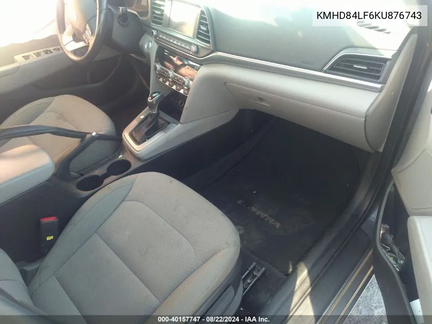 KMHD84LF6KU876743 2019 Hyundai Elantra Value Edition