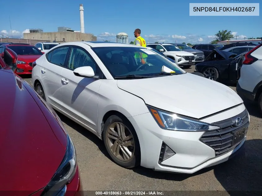 5NPD84LF0KH402687 2019 Hyundai Elantra Sel/Value/Limited