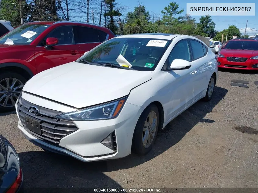 5NPD84LF0KH402687 2019 Hyundai Elantra Sel/Value/Limited