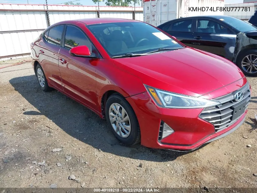 KMHD74LF8KU777781 2019 Hyundai Elantra Se