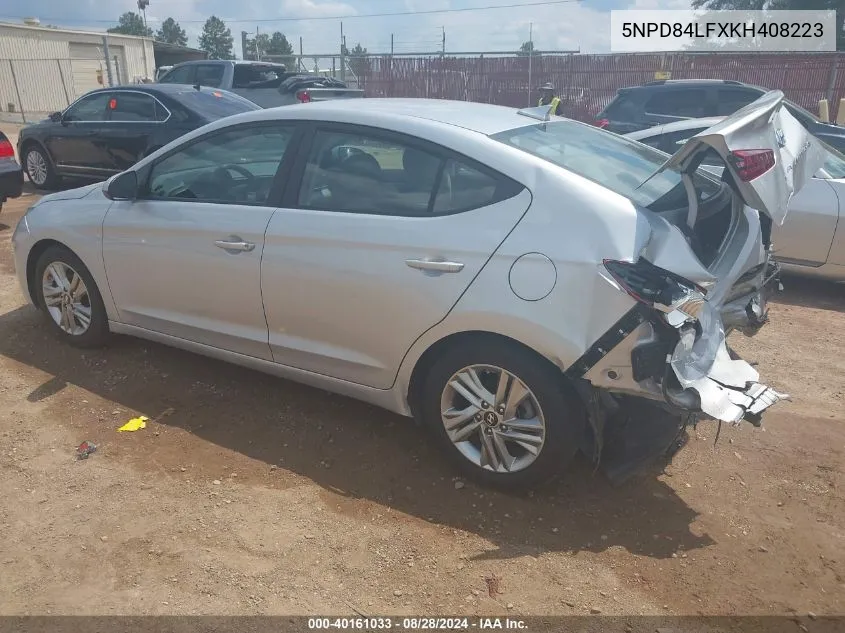 2019 Hyundai Elantra Sel VIN: 5NPD84LFXKH408223 Lot: 40161033