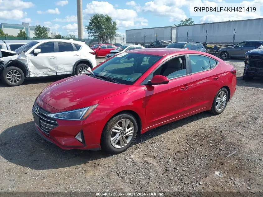 2019 Hyundai Elantra Sel VIN: 5NPD84LF4KH421419 Lot: 40172586