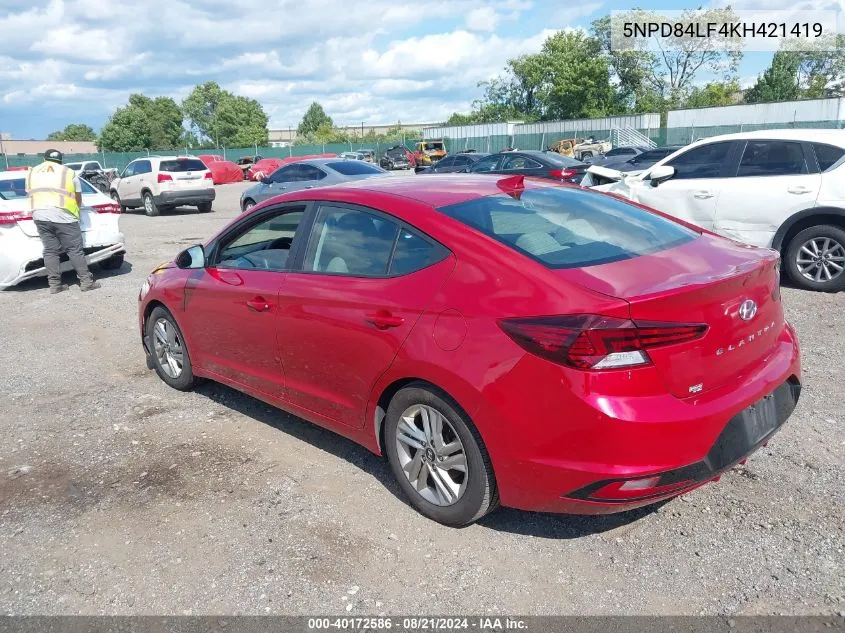 2019 Hyundai Elantra Sel VIN: 5NPD84LF4KH421419 Lot: 40172586