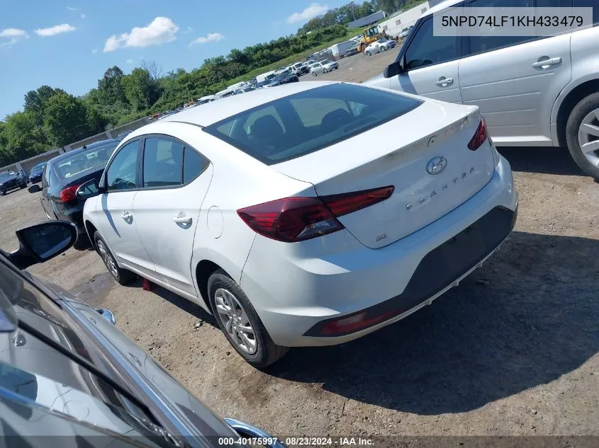 2019 Hyundai Elantra Se VIN: 5NPD74LF1KH433479 Lot: 40175997