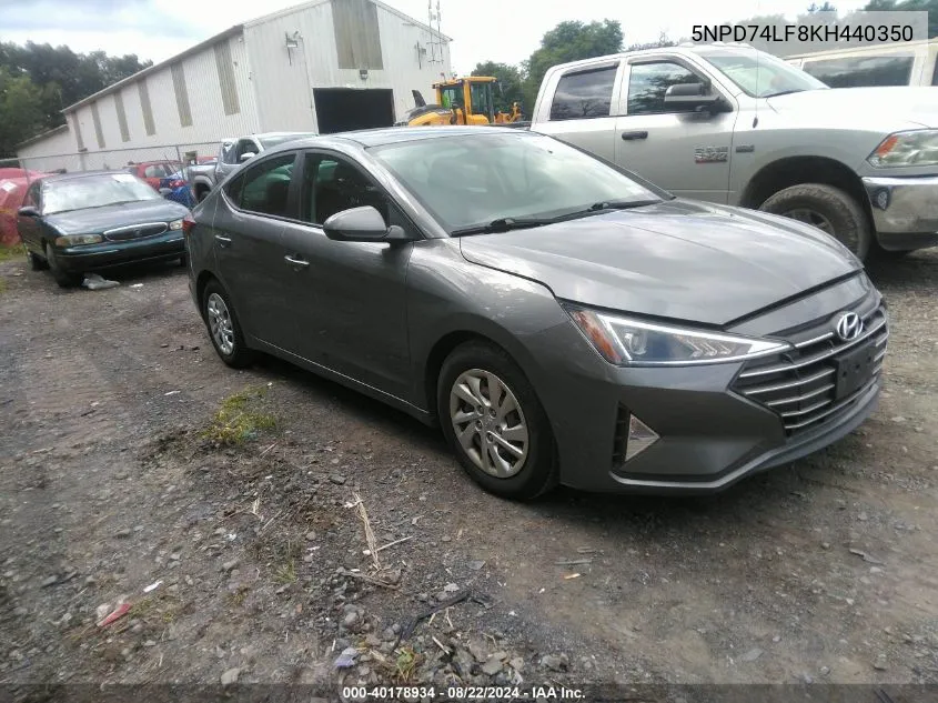 2019 Hyundai Elantra Se VIN: 5NPD74LF8KH440350 Lot: 40178934