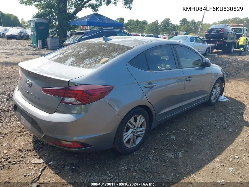 2019 Hyundai Elantra Value Edition VIN: KMHD84LF6KU830829 Lot: 40179017