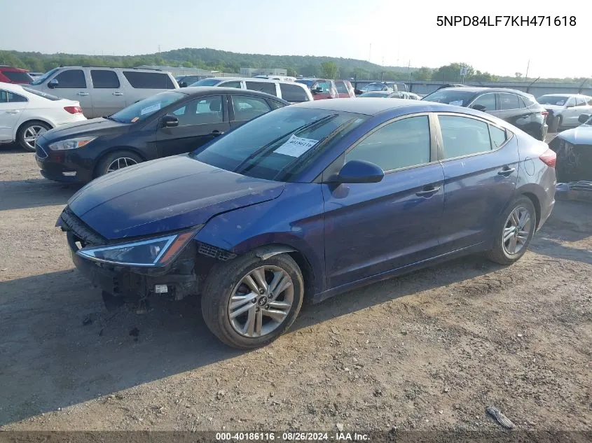 2019 Hyundai Elantra Sel VIN: 5NPD84LF7KH471618 Lot: 40186116