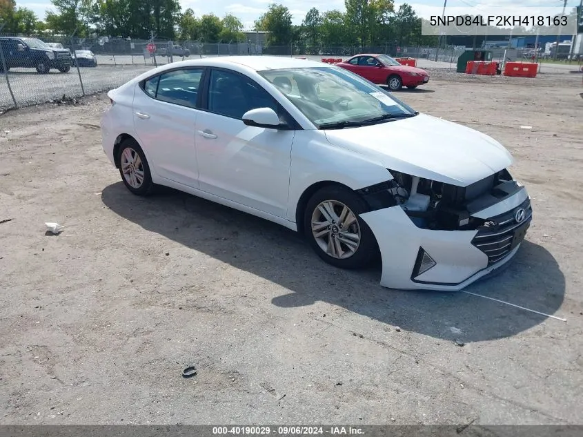 2019 Hyundai Elantra Sel VIN: 5NPD84LF2KH418163 Lot: 40190029