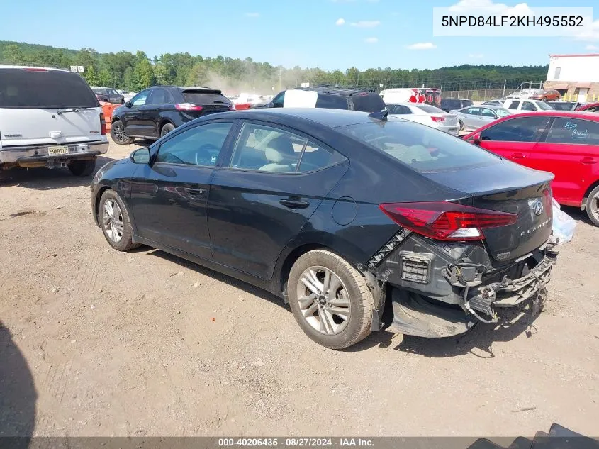 2019 Hyundai Elantra Sel VIN: 5NPD84LF2KH495552 Lot: 40206435