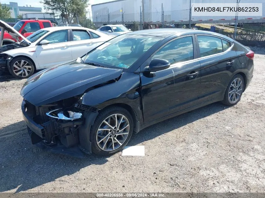 2019 Hyundai Elantra Limited VIN: KMHD84LF7KU862253 Lot: 40206558