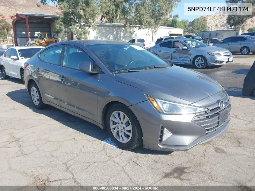 2019 Hyundai Elantra Se VIN: 5NPD74LF4KH471174 Lot: 40208034