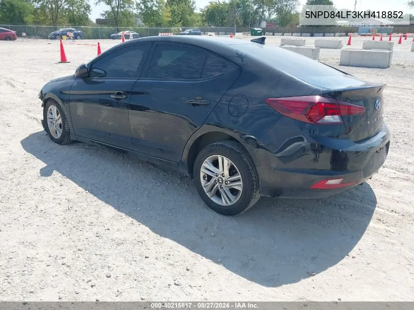 5NPD84LF3KH418852 2019 Hyundai Elantra Value Edition