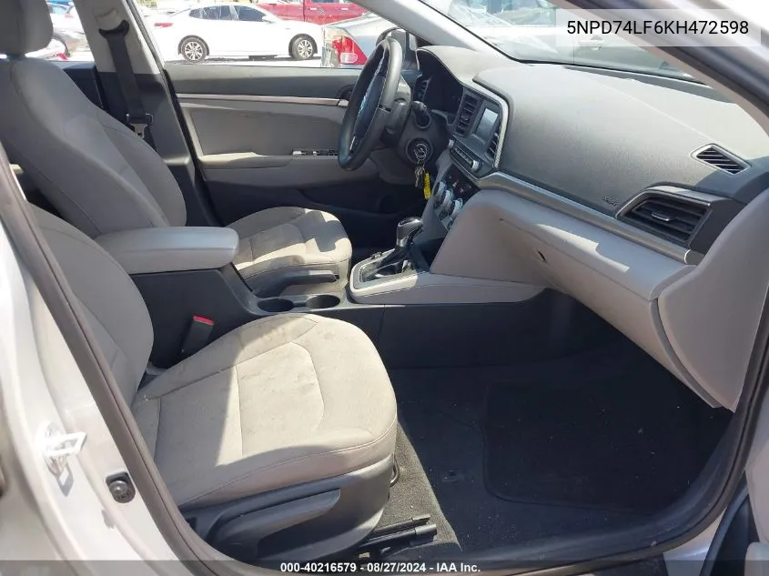 5NPD74LF6KH472598 2019 Hyundai Elantra Se