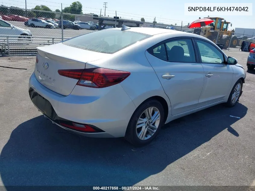 2019 Hyundai Elantra Value Edition VIN: 5NPD84LF6KH474042 Lot: 40217858