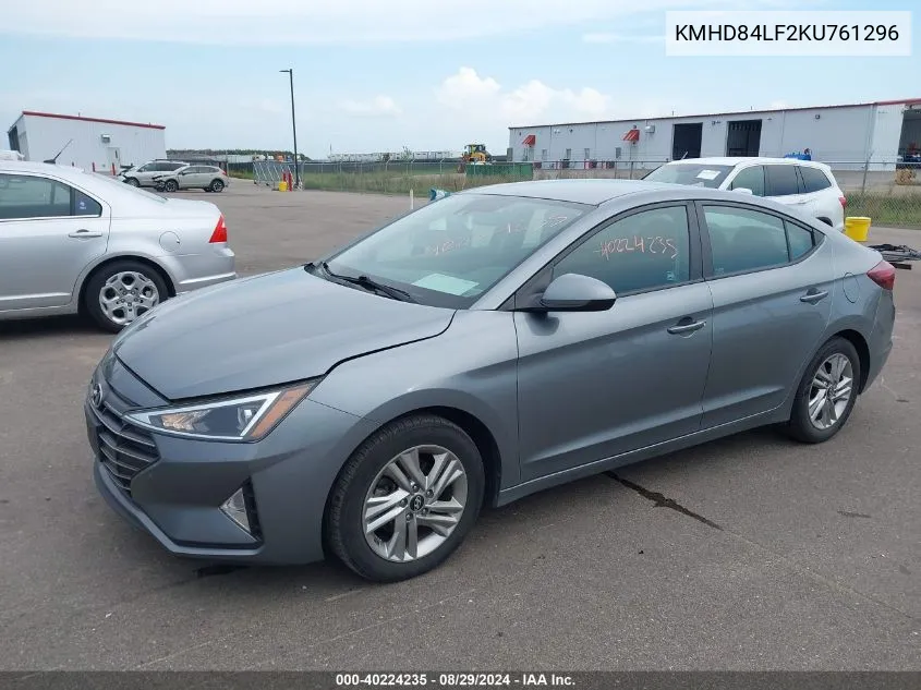 2019 Hyundai Elantra Sel VIN: KMHD84LF2KU761296 Lot: 40224235