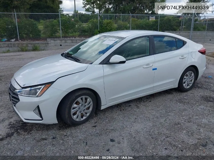 5NPD74LFXKH449339 2019 Hyundai Elantra Se