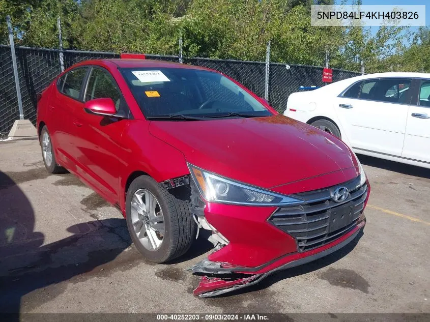 5NPD84LF4KH403826 2019 Hyundai Elantra Sel