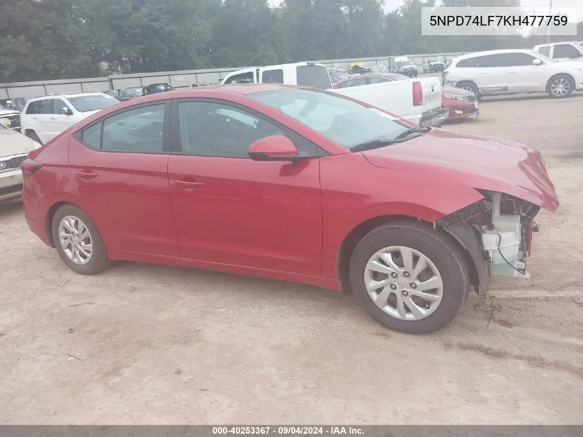 5NPD74LF7KH477759 2019 Hyundai Elantra Se