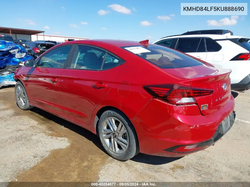 2019 Hyundai Elantra Sel/Value/Limited VIN: KMHD84LF5KU888690 Lot: 40254877