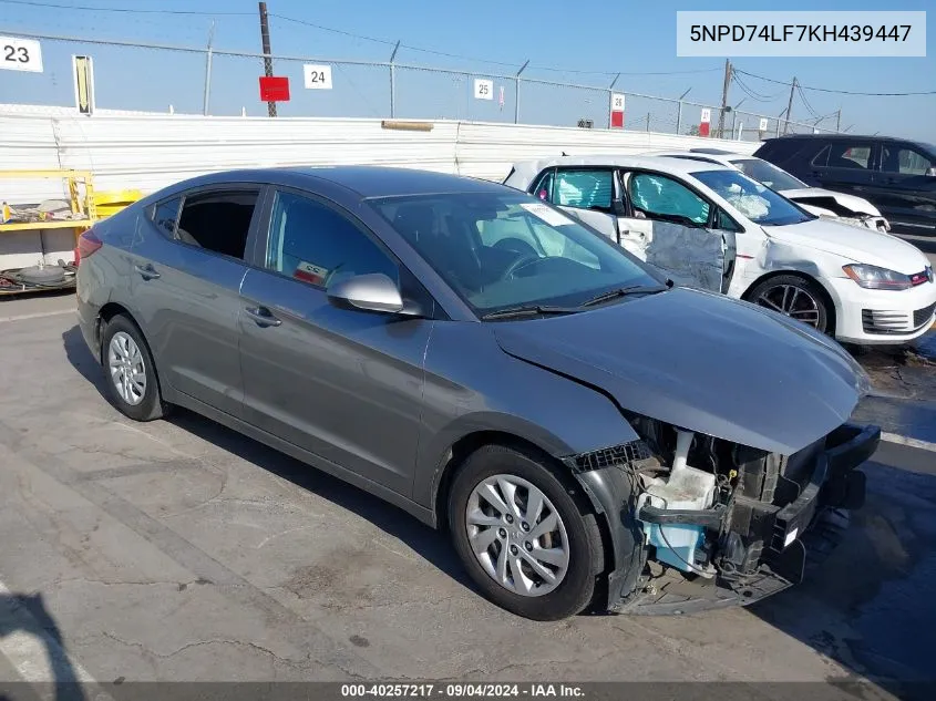 5NPD74LF7KH439447 2019 Hyundai Elantra Se