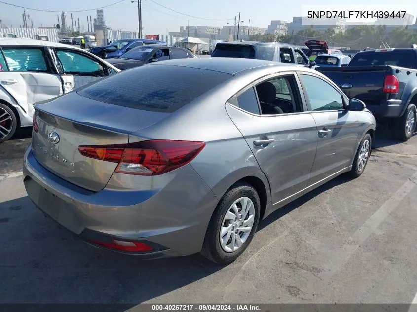 5NPD74LF7KH439447 2019 Hyundai Elantra Se