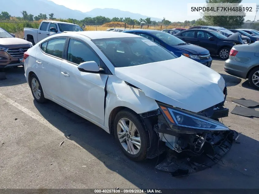 2019 Hyundai Elantra Sel VIN: 5NPD84LF7KH488192 Lot: 40257638