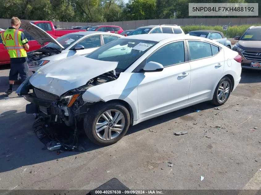 2019 Hyundai Elantra Sel VIN: 5NPD84LF7KH488192 Lot: 40257638