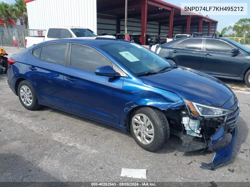 2019 Hyundai Elantra Se VIN: 5NPD74LF7KH495212 Lot: 40262543