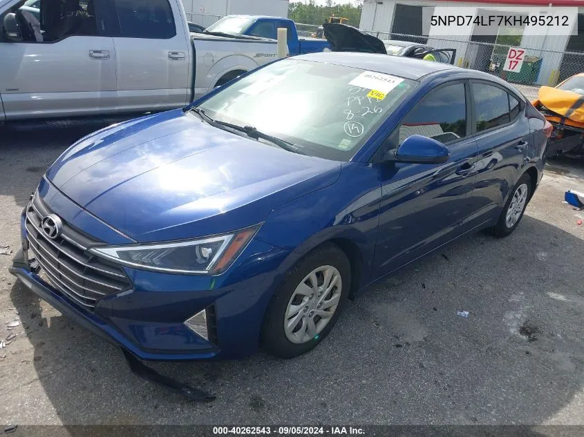 5NPD74LF7KH495212 2019 Hyundai Elantra Se