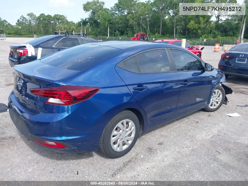 5NPD74LF7KH495212 2019 Hyundai Elantra Se