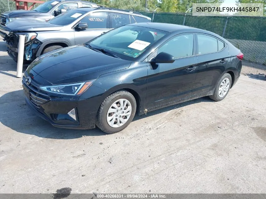 2019 Hyundai Elantra Se VIN: 5NPD74LF9KH445847 Lot: 40266331