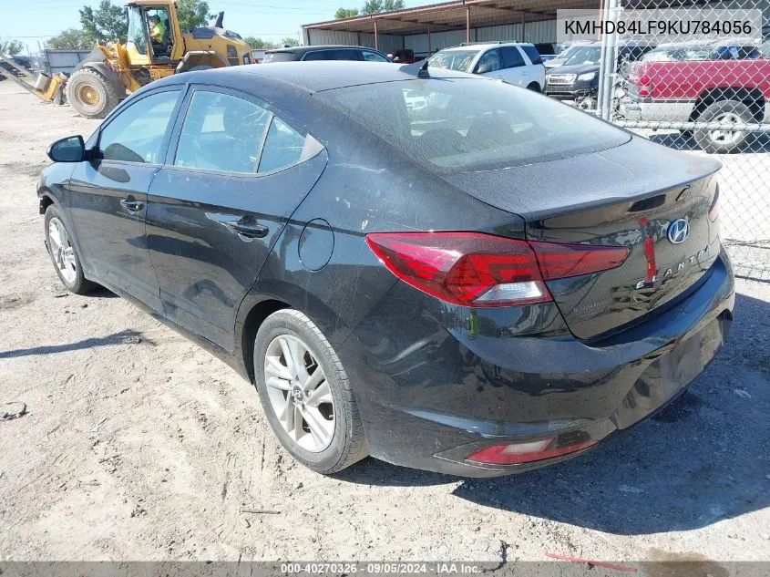 2019 Hyundai Elantra Sel/Value/Limited VIN: KMHD84LF9KU784056 Lot: 40270326