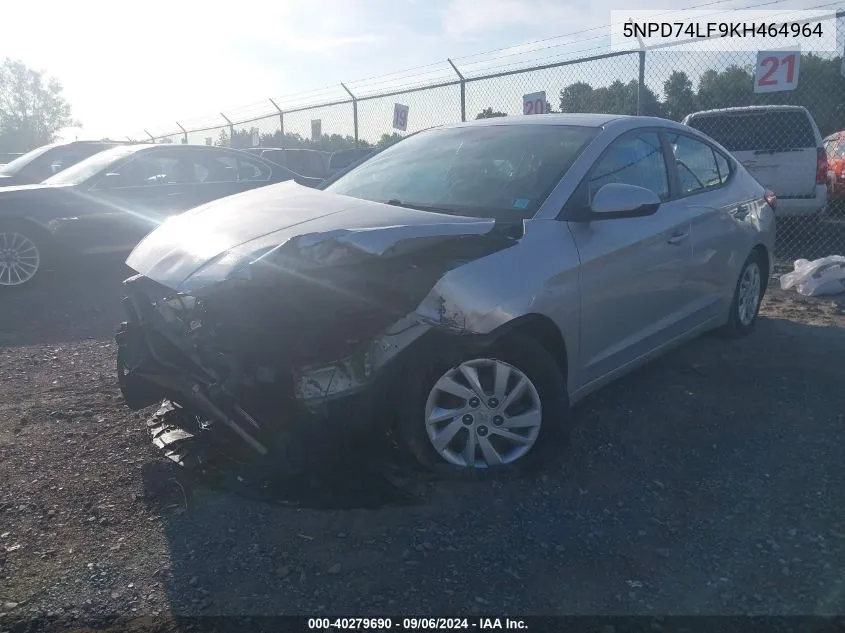 2019 Hyundai Elantra Se VIN: 5NPD74LF9KH464964 Lot: 40279690