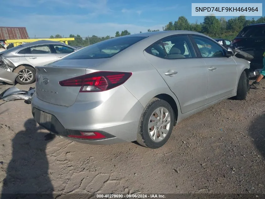 2019 Hyundai Elantra Se VIN: 5NPD74LF9KH464964 Lot: 40279690