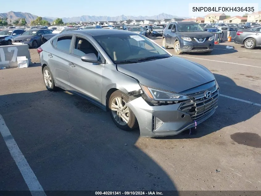 2019 Hyundai Elantra Sel VIN: 5NPD84LF0KH436435 Lot: 40281341