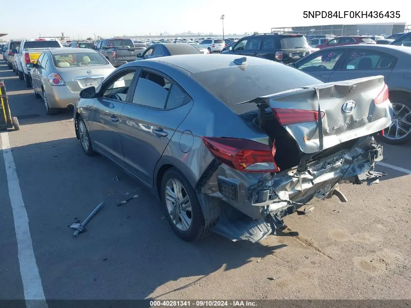 5NPD84LF0KH436435 2019 Hyundai Elantra Sel