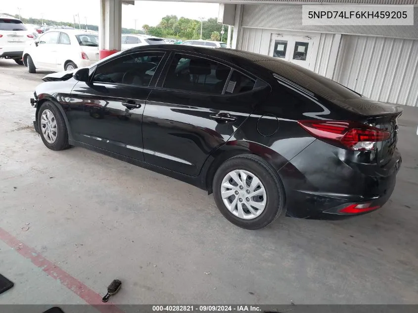 2019 Hyundai Elantra Se VIN: 5NPD74LF6KH459205 Lot: 40282821