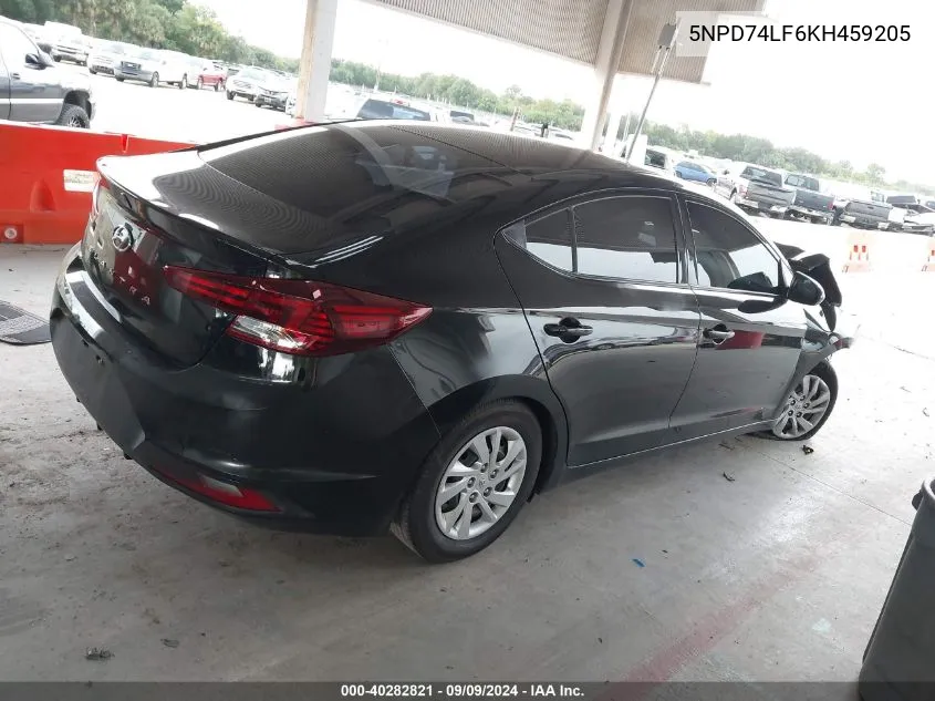 2019 Hyundai Elantra Se VIN: 5NPD74LF6KH459205 Lot: 40282821