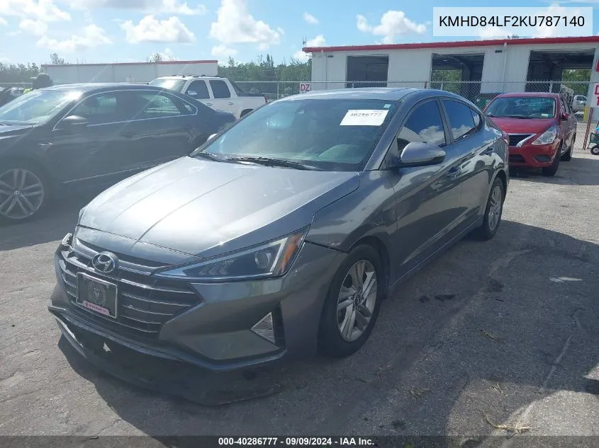 2019 Hyundai Elantra Value Edition VIN: KMHD84LF2KU787140 Lot: 40286777