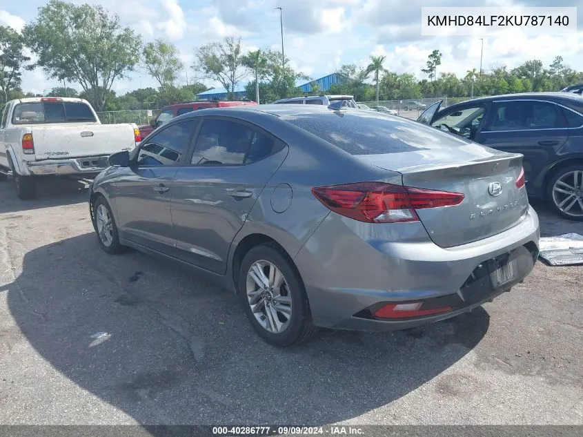 KMHD84LF2KU787140 2019 Hyundai Elantra Value Edition