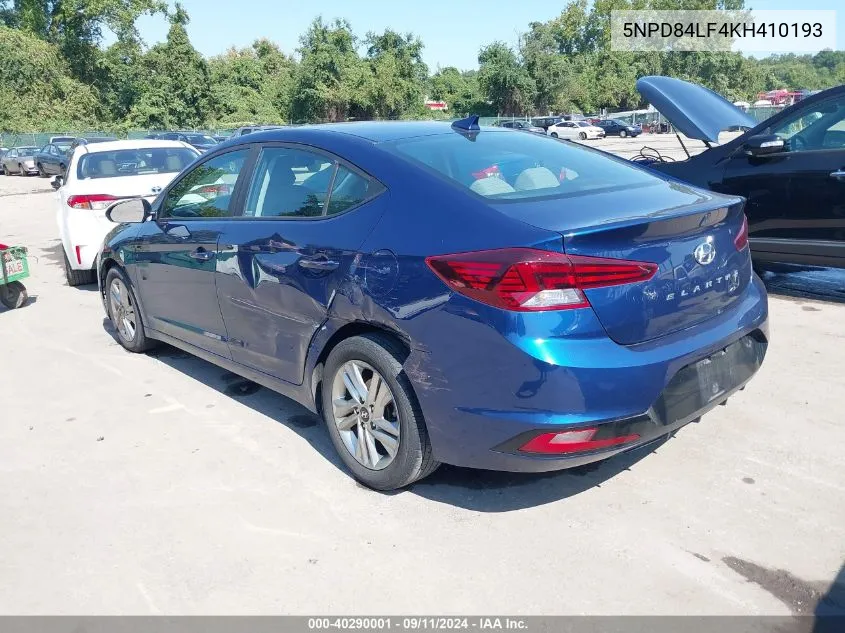 5NPD84LF4KH410193 2019 Hyundai Elantra Sel