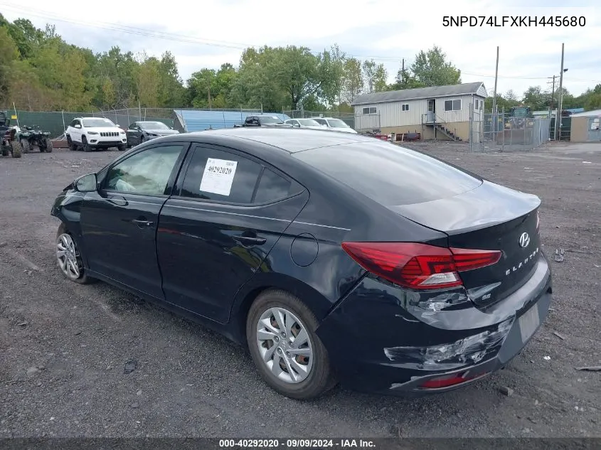 5NPD74LFXKH445680 2019 Hyundai Elantra Se