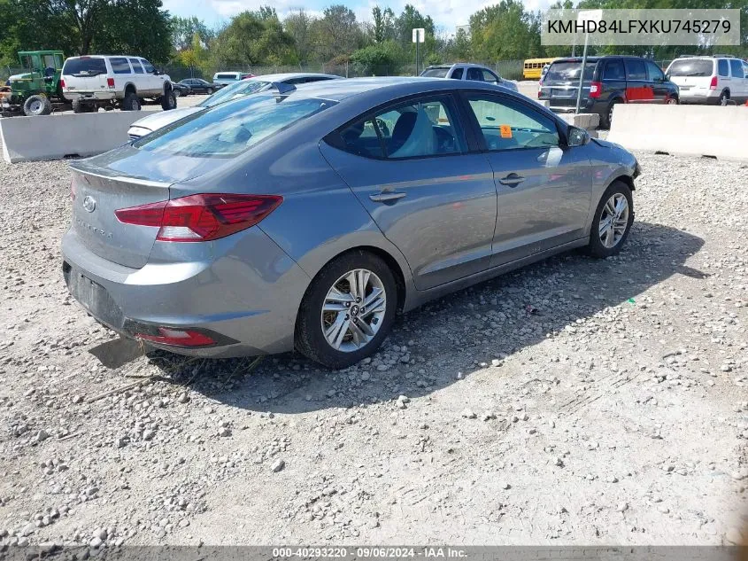 2019 Hyundai Elantra Sel VIN: KMHD84LFXKU745279 Lot: 40293220