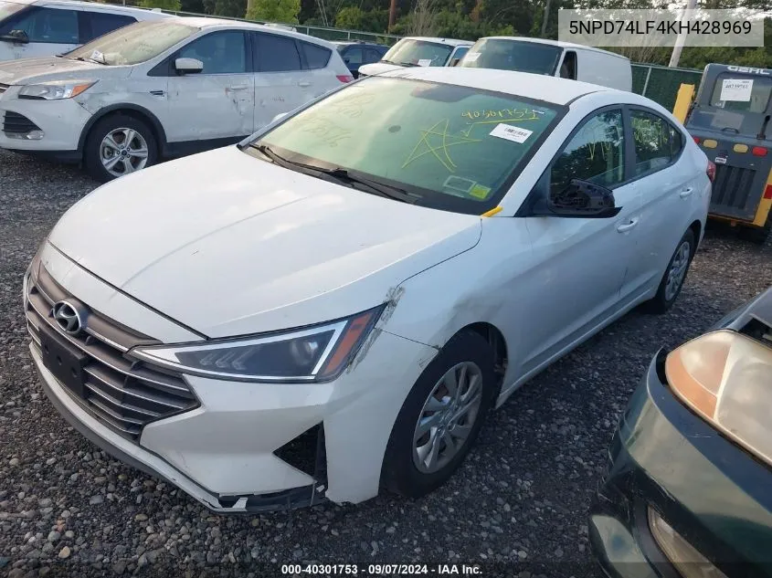 2019 Hyundai Elantra Se VIN: 5NPD74LF4KH428969 Lot: 40301753