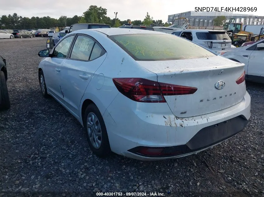 5NPD74LF4KH428969 2019 Hyundai Elantra Se