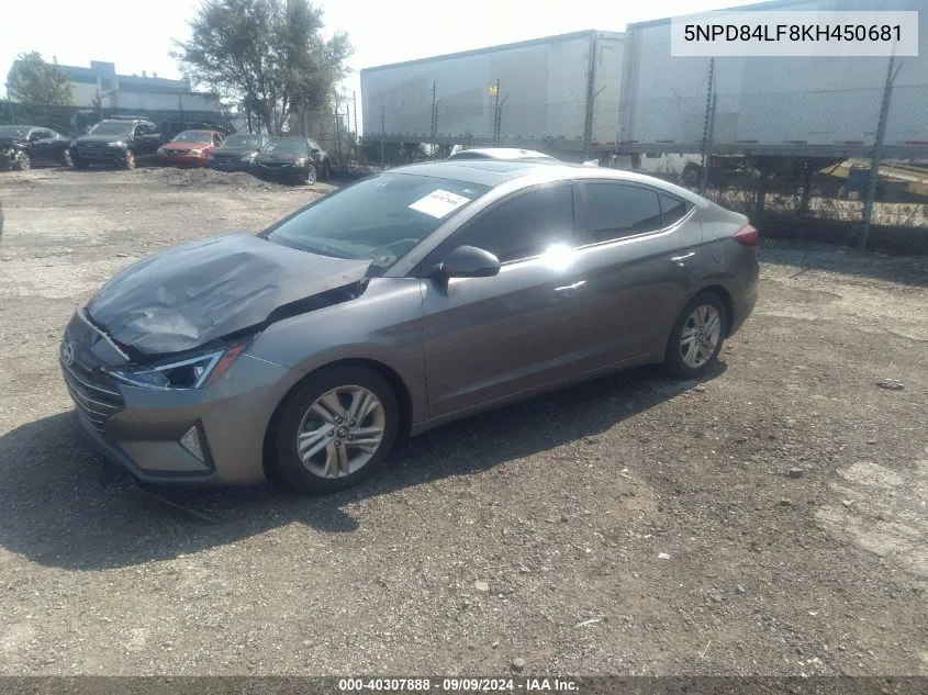 2019 Hyundai Elantra Value Edition VIN: 5NPD84LF8KH450681 Lot: 40307888