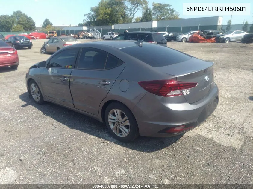 2019 Hyundai Elantra Value Edition VIN: 5NPD84LF8KH450681 Lot: 40307888