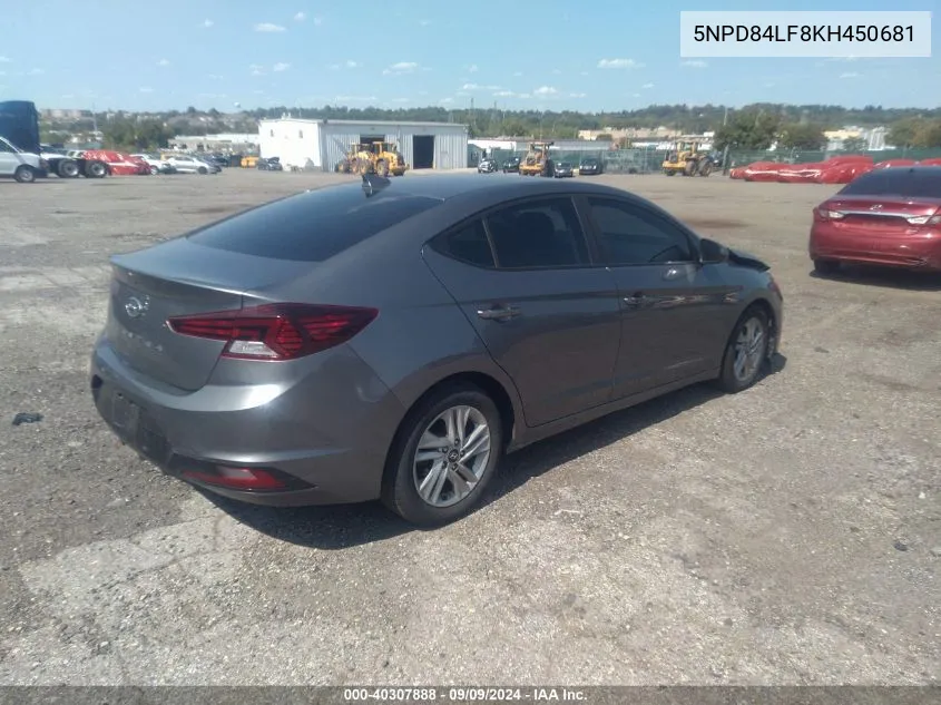 2019 Hyundai Elantra Value Edition VIN: 5NPD84LF8KH450681 Lot: 40307888