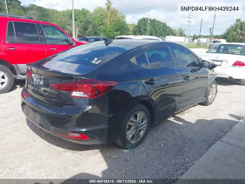 2019 Hyundai Elantra Sel/Value/Limited VIN: 5NPD84LF8KH439244 Lot: 40316214